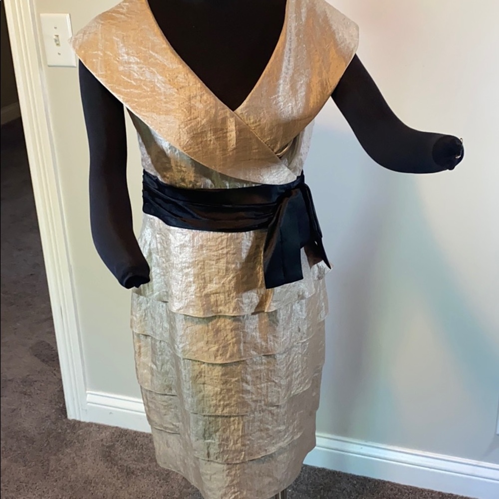 Marina Gold Cocktail Dress NWT